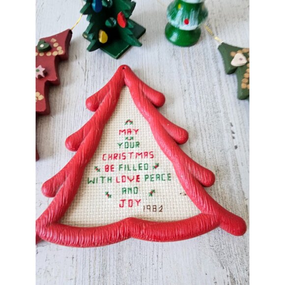 Vintage wooden‎ tree Xmas ornament lot trees - Picture 4 of 7
